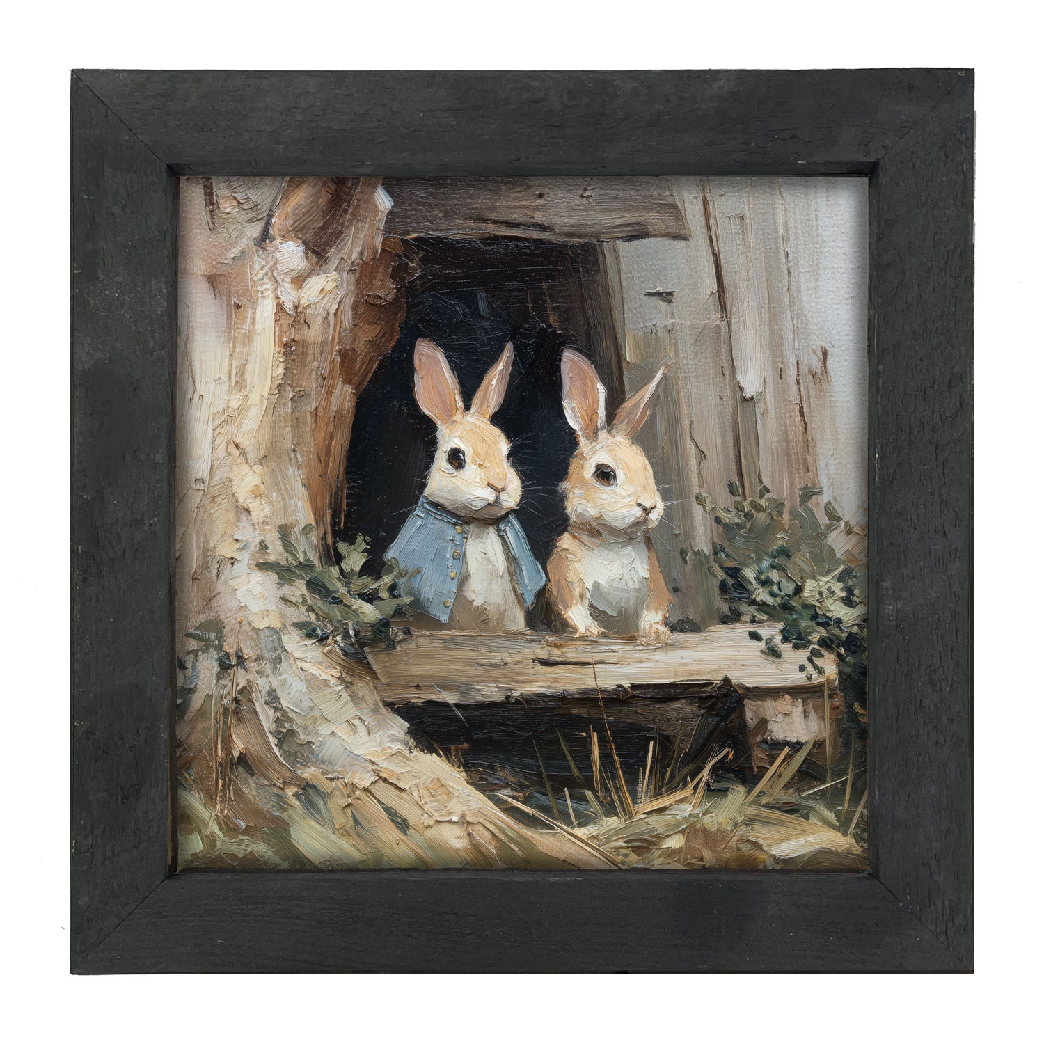 Bunnies at the Table - Framed Art