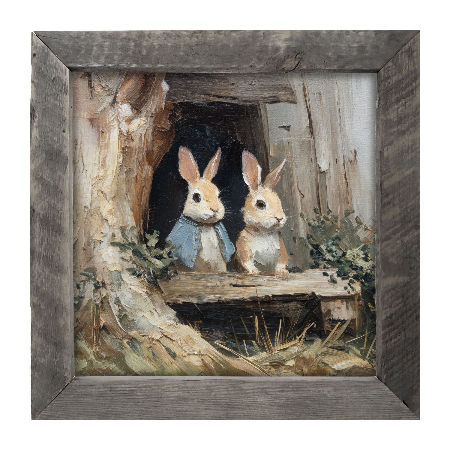 Bunnies at the Table - Framed Art