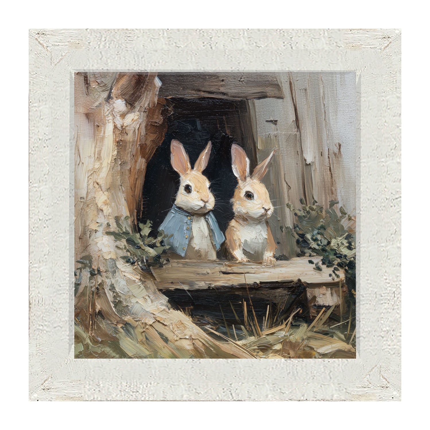 Bunnies at the Table - Framed Art