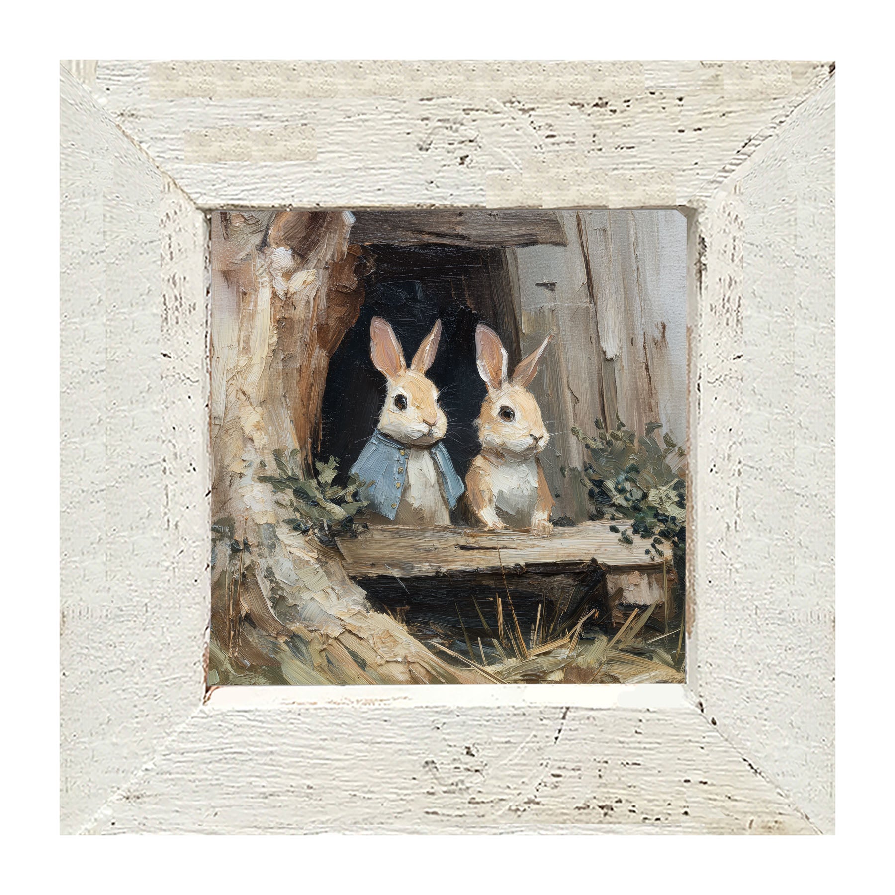Bunnies at the Table - Framed Art
