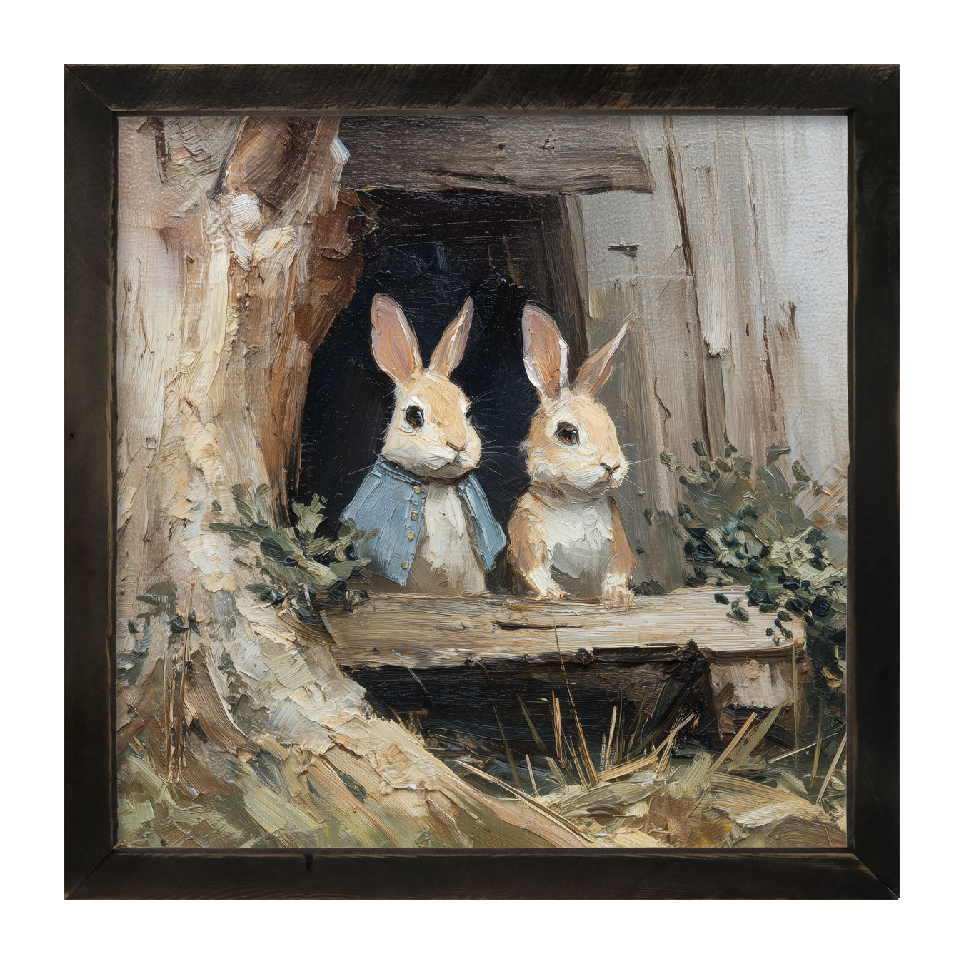 Bunnies at the Table - Framed Art