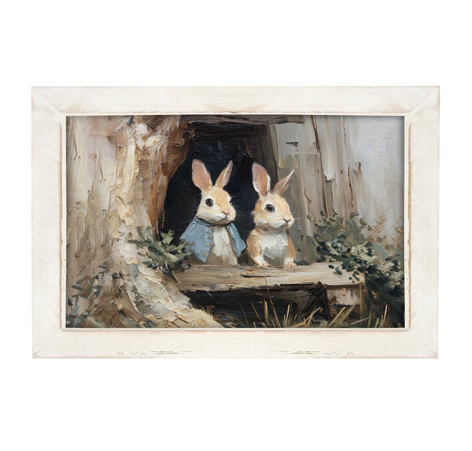 Bunnies at the Table - Framed Art