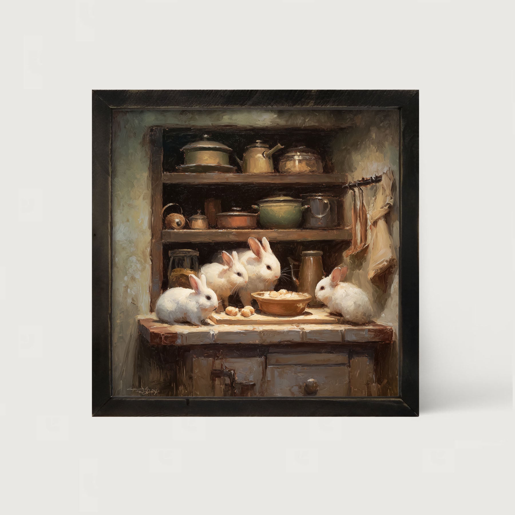 Bunnies Preparing a Meal