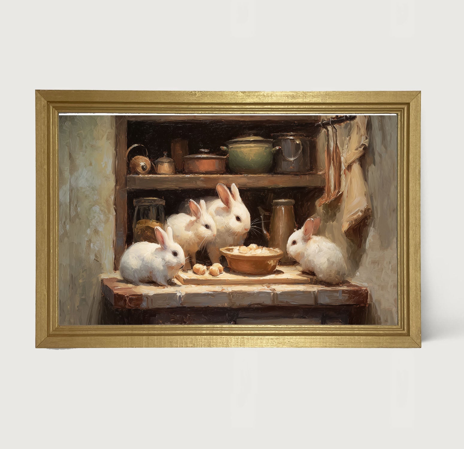 Bunnies Preparing a Meal