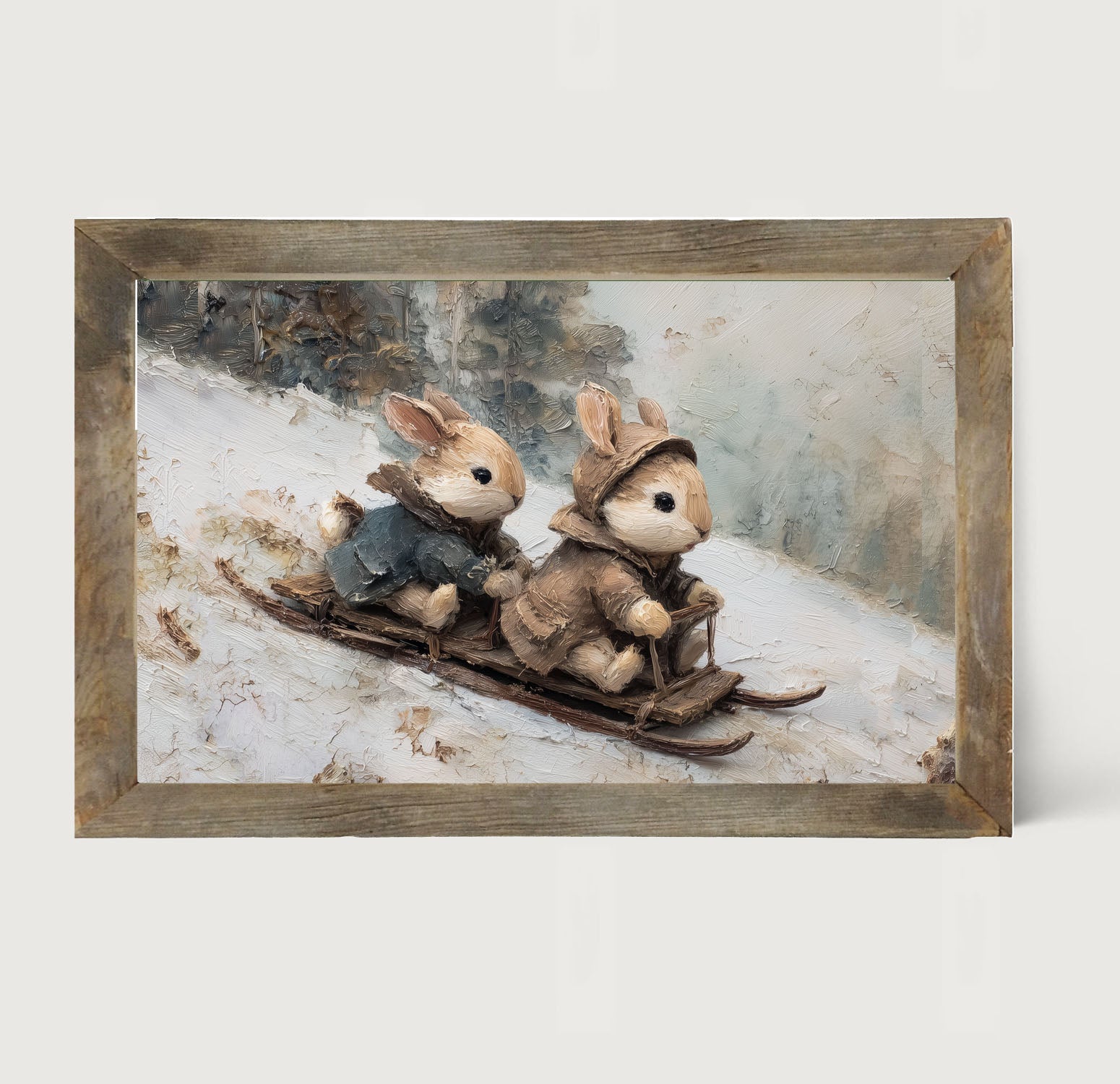 Bunnies Sledding