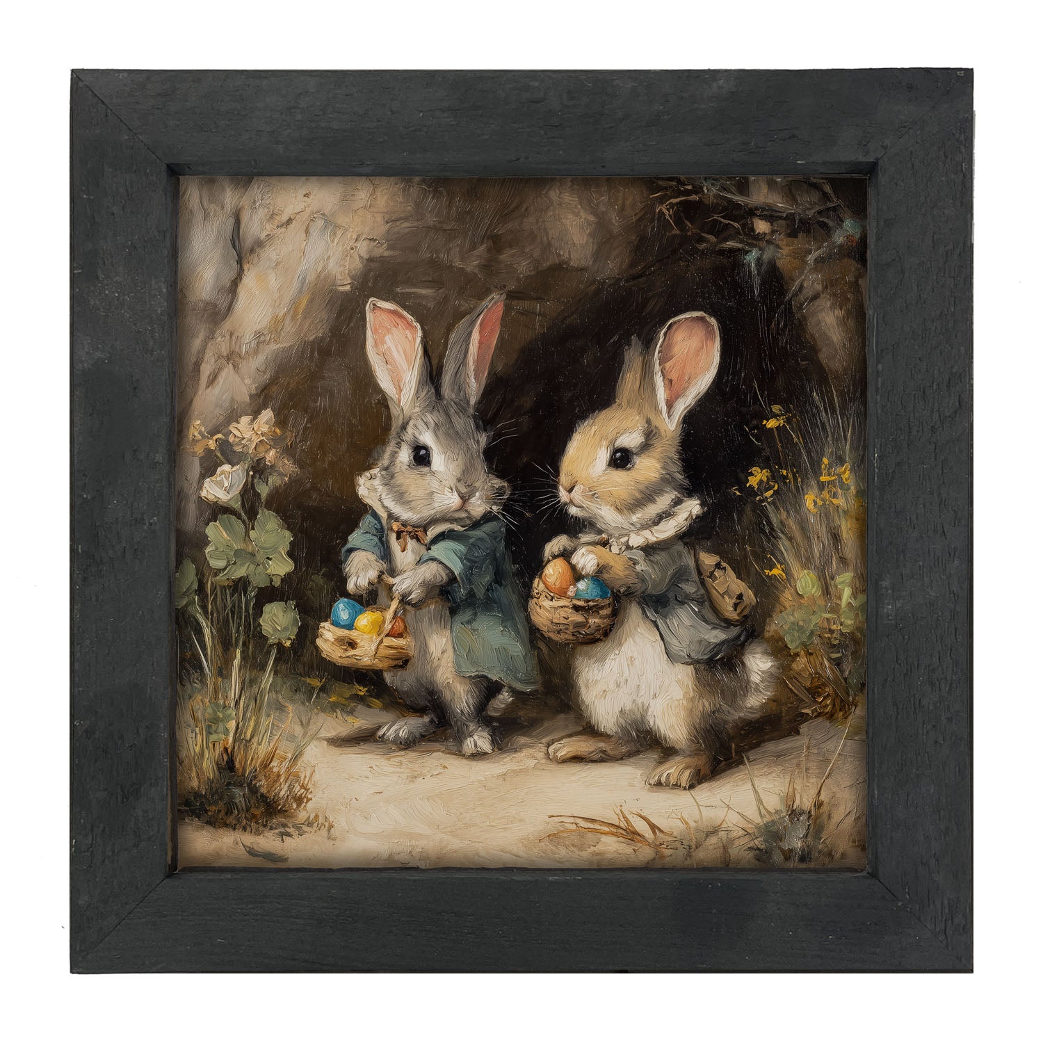 Easter Bunnies in the Country - Framed Art