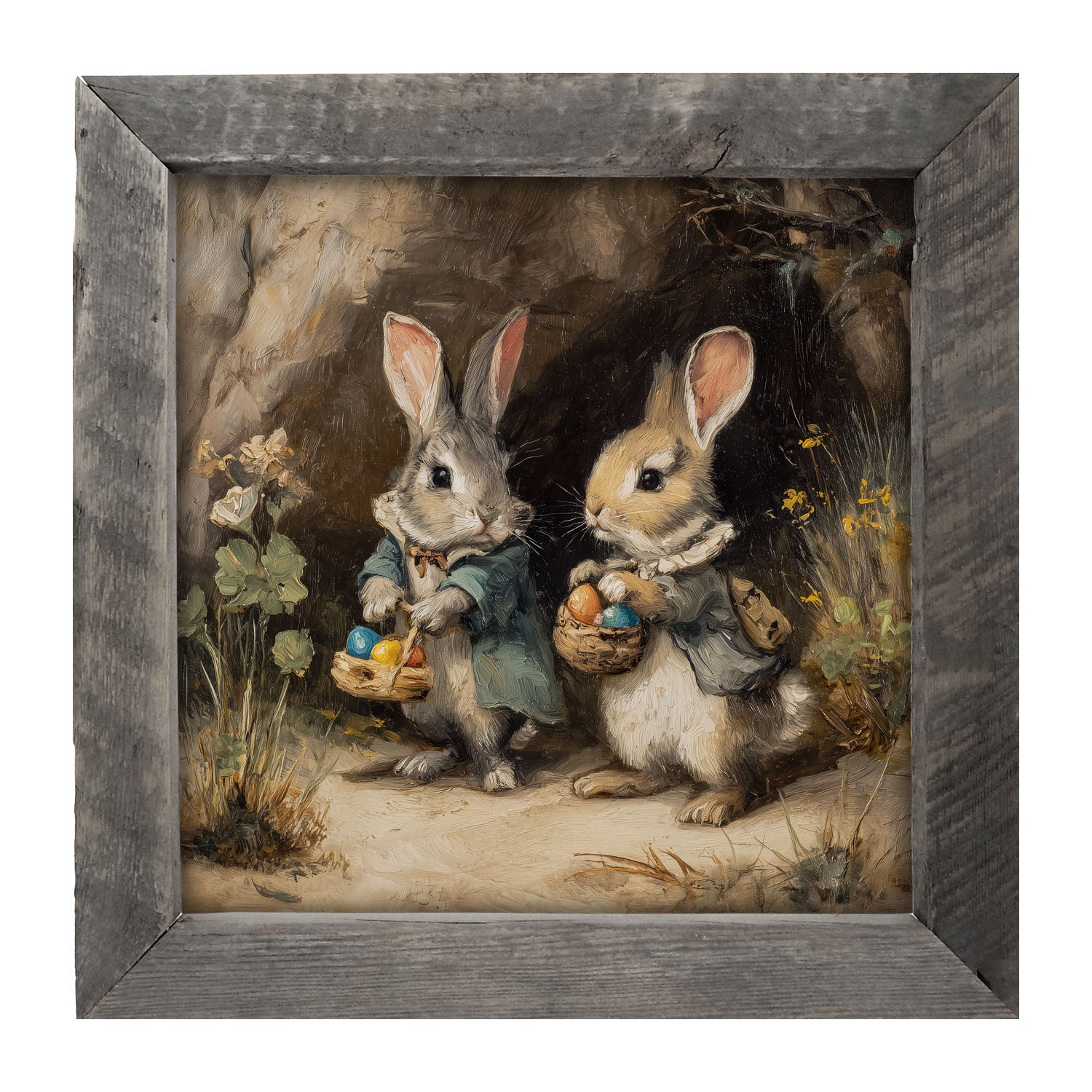 Easter Bunnies in the Country - Framed Art