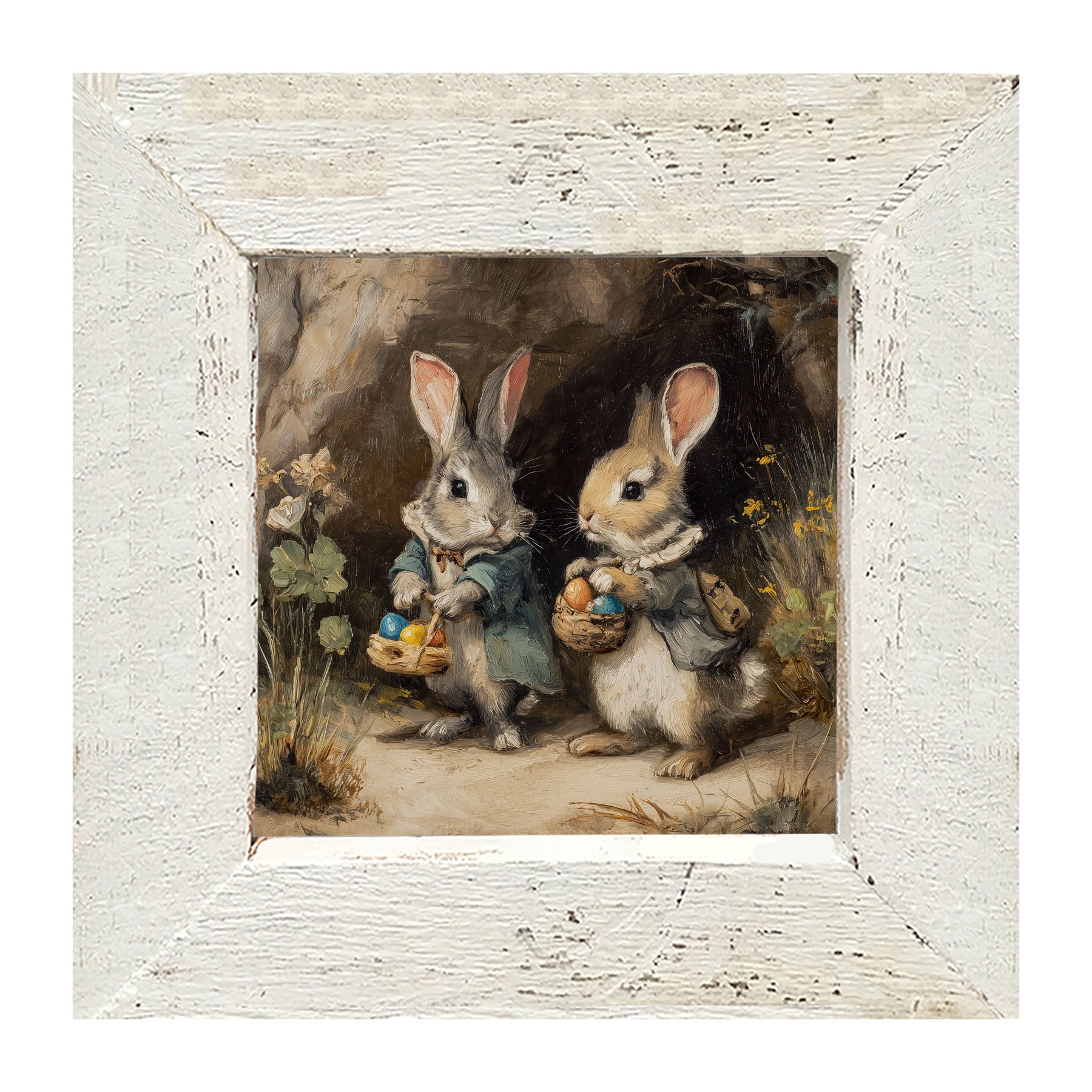 Easter Bunnies in the Country - Framed Art