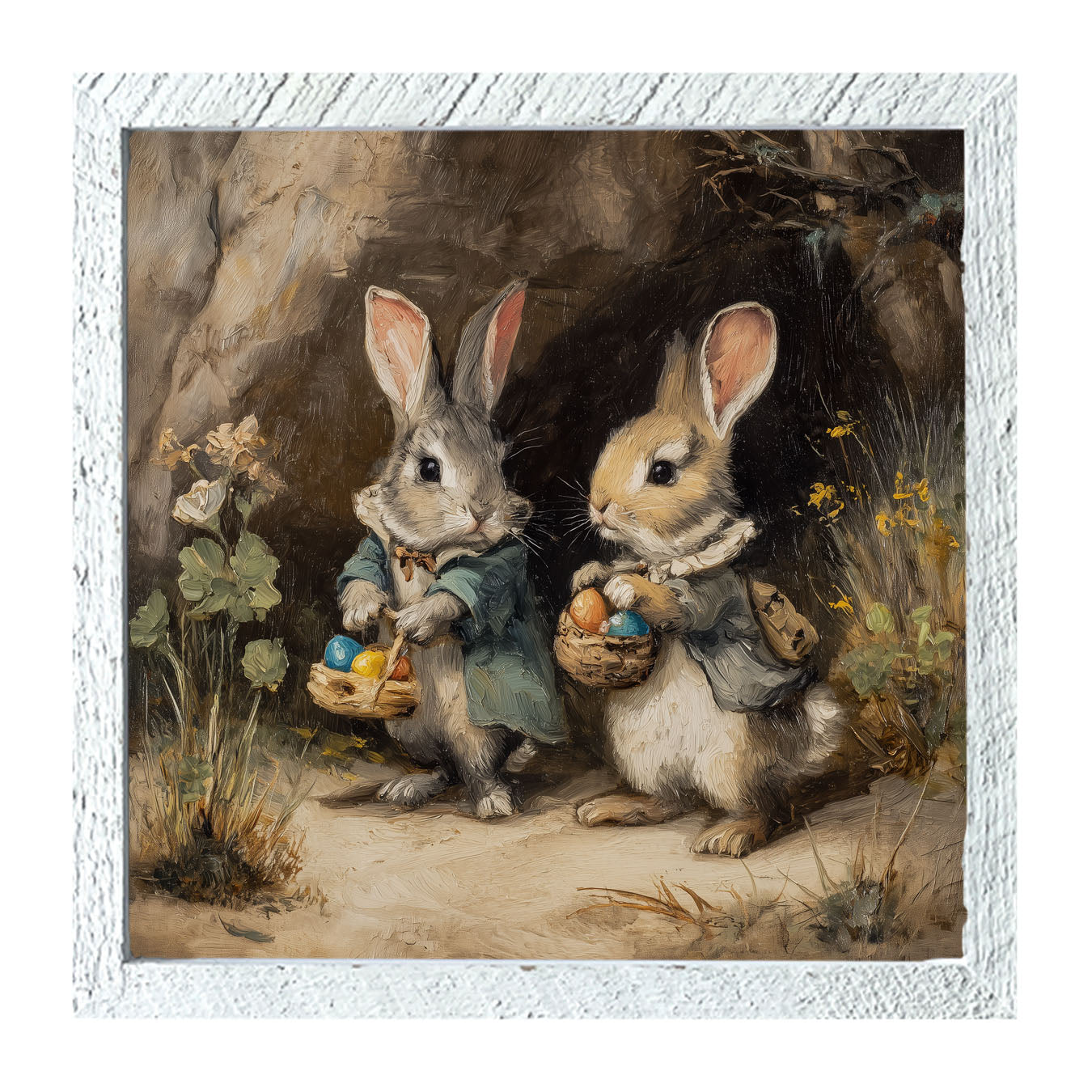 Easter Bunnies in the Country - Framed Art