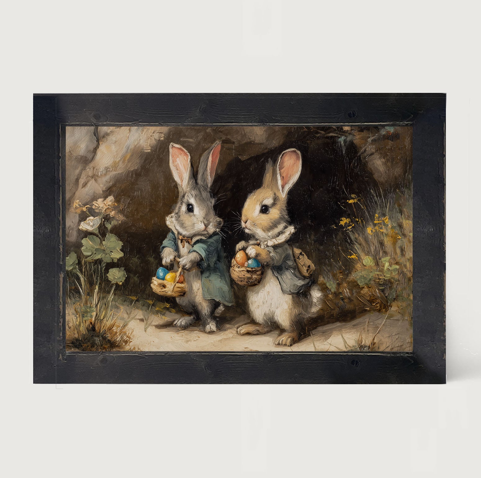 Easter Bunnies in the Country - Framed Art