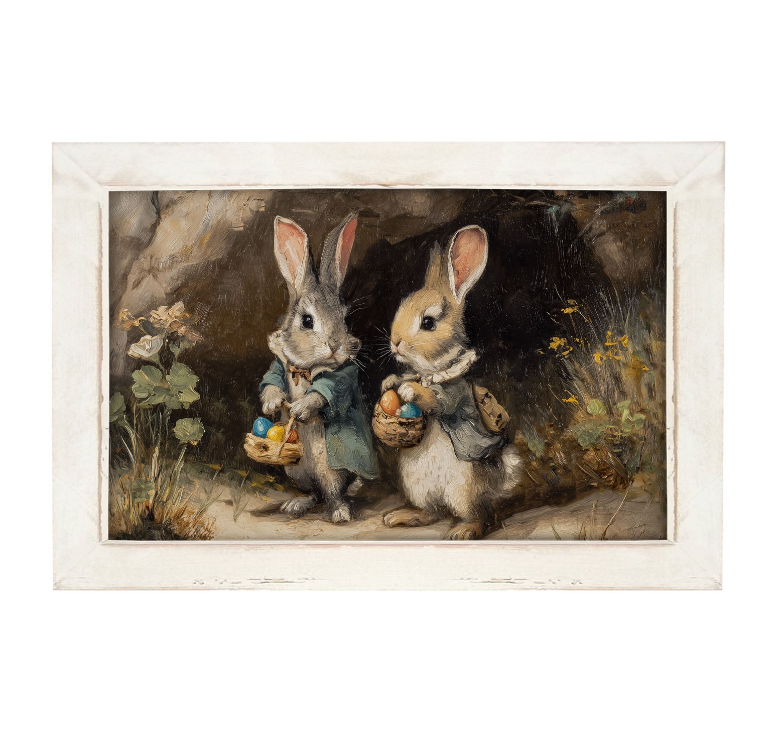 Easter Bunnies in the Country - Framed Art