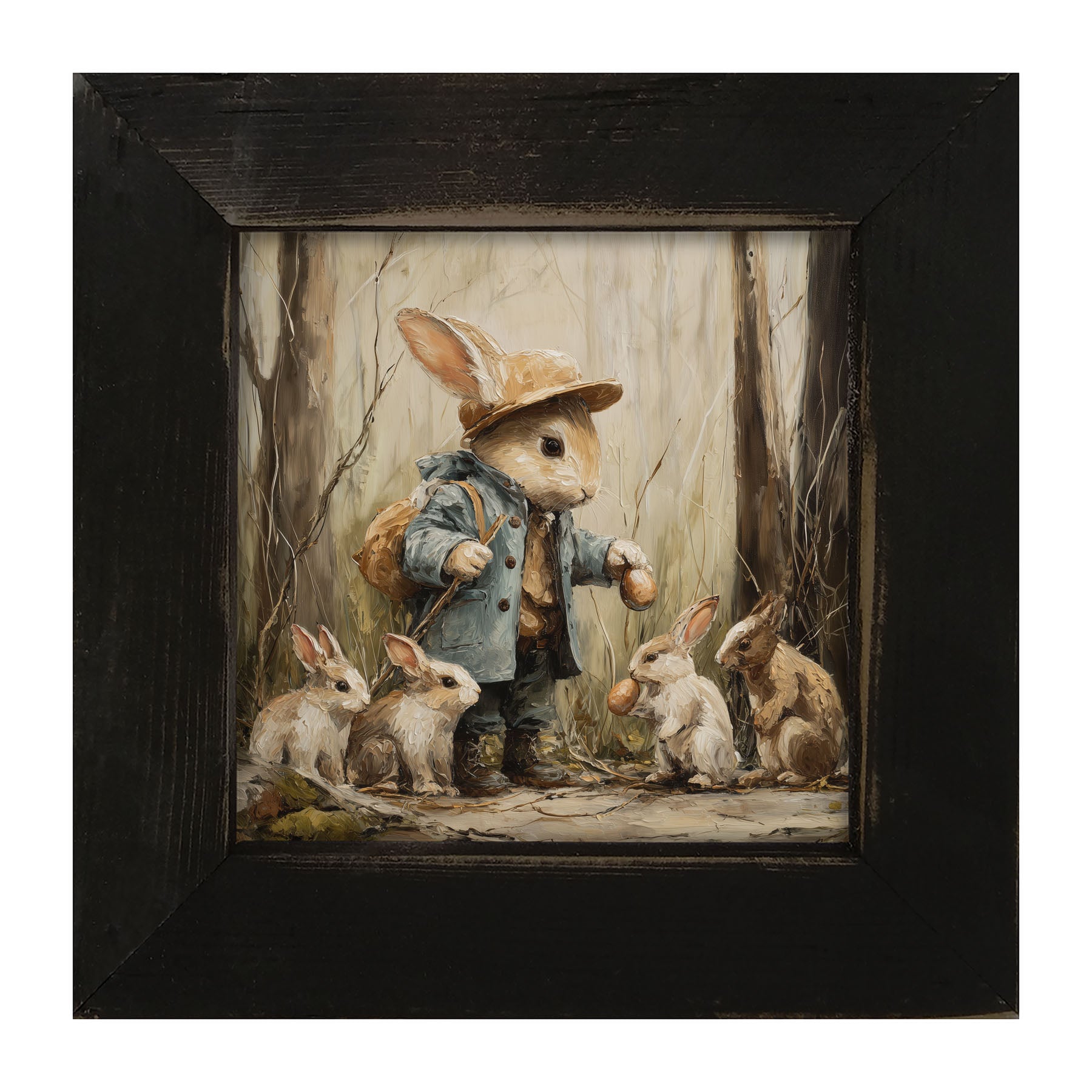 Country Friends - Ethan and Some Bunnies - Framed Art