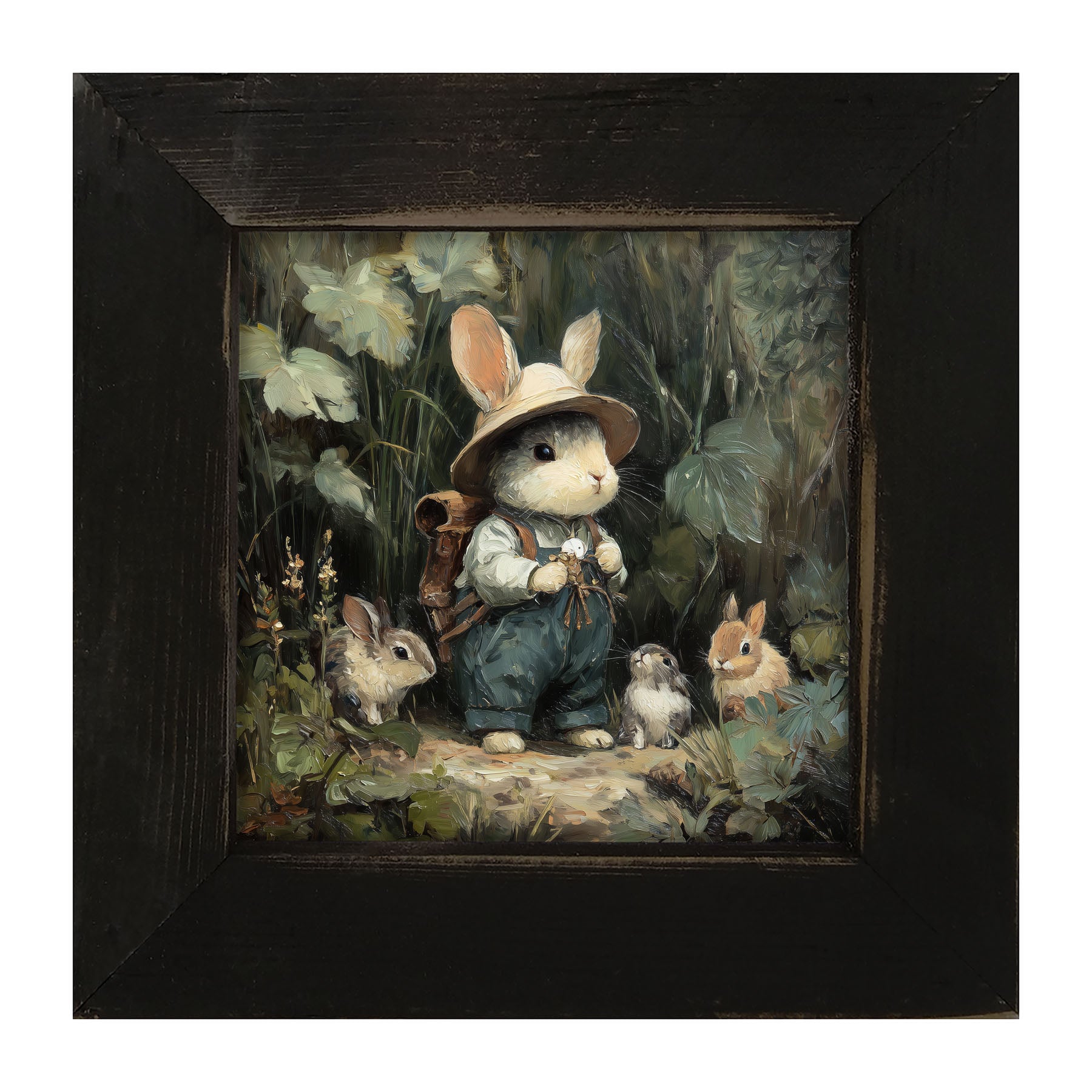 Country Friends - Quinn and Some Bunnies - Framed Art