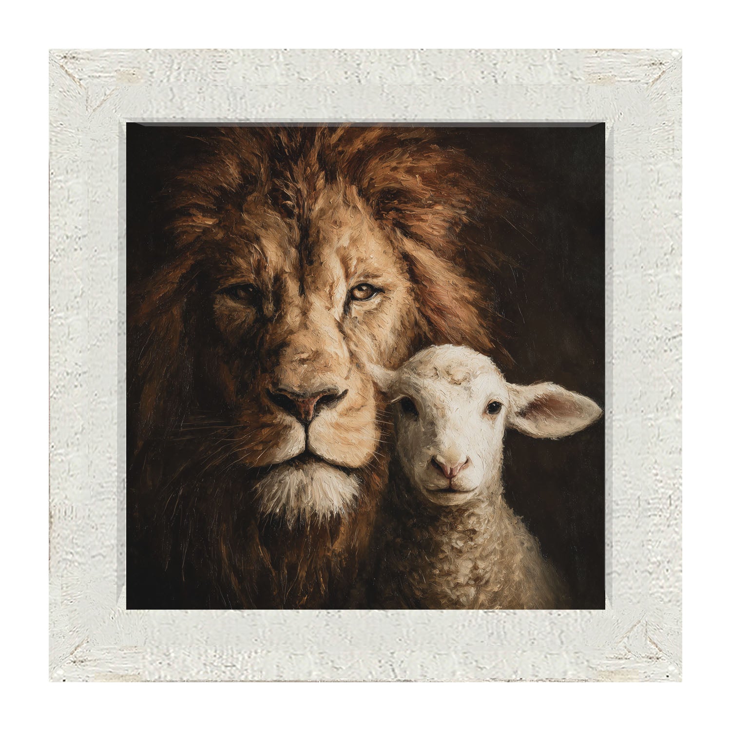 The Lion and The Lamb - A Portrait - Framed Art