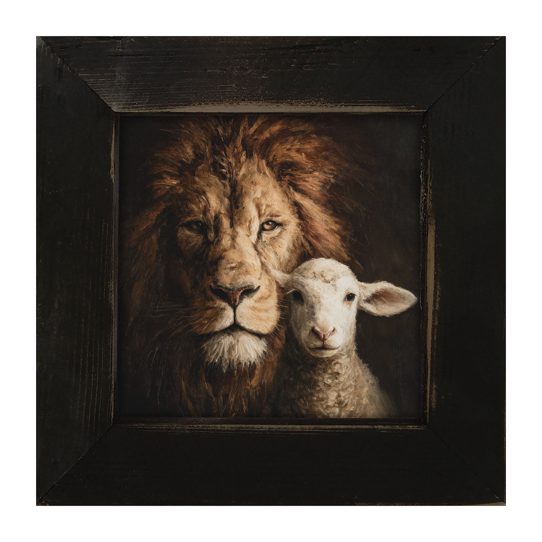 The Lion and The Lamb - A Portrait - Framed Art