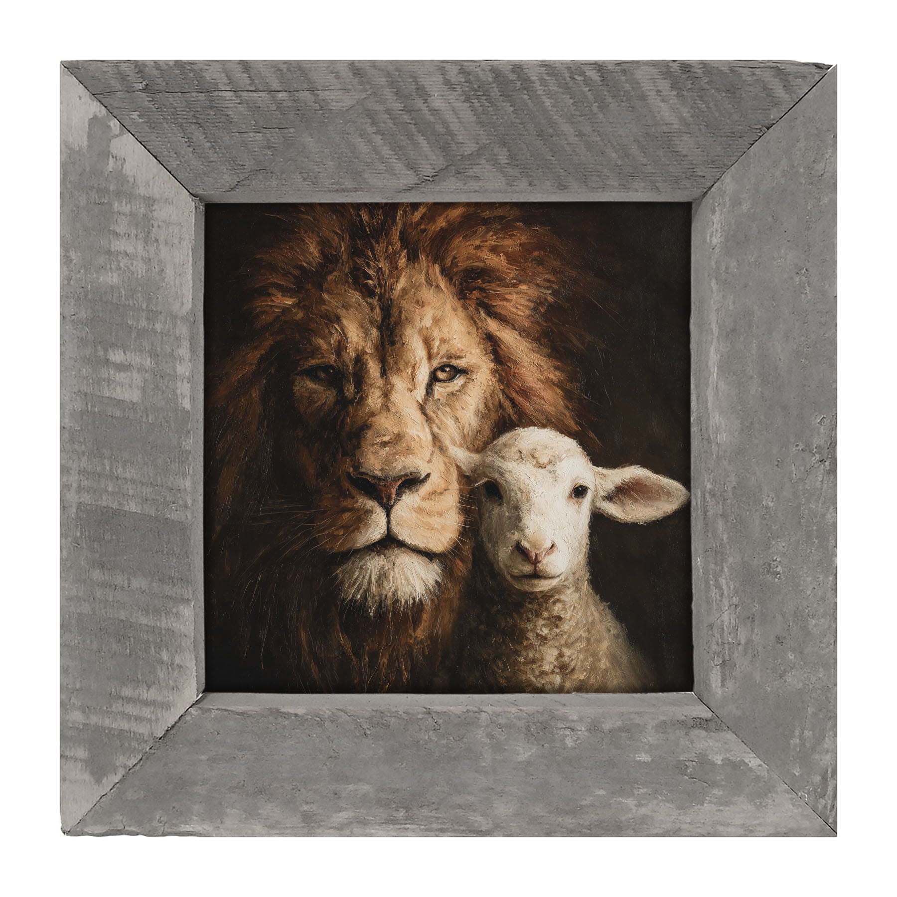 The Lion and The Lamb - A Portrait - Framed Art