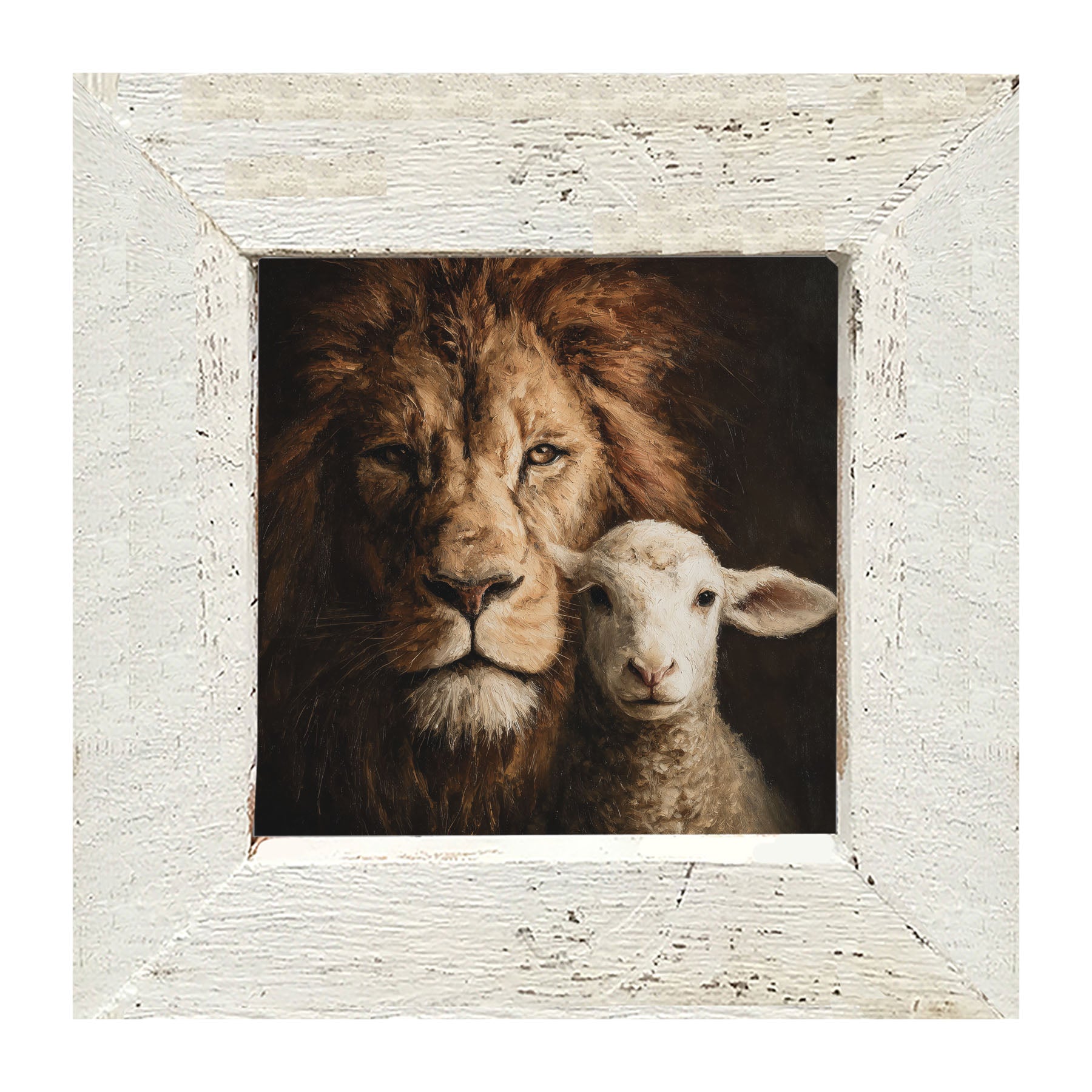 The Lion and The Lamb - A Portrait - Framed Art
