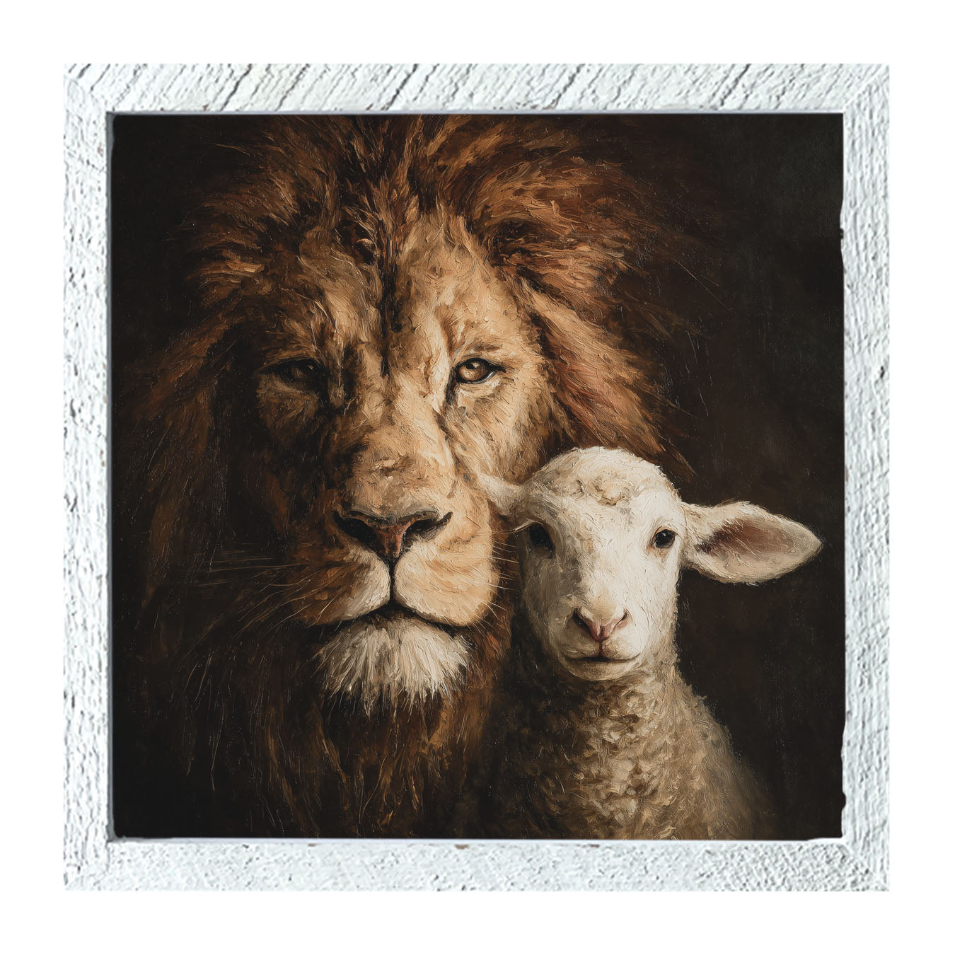 The Lion and The Lamb - A Portrait - Framed Art