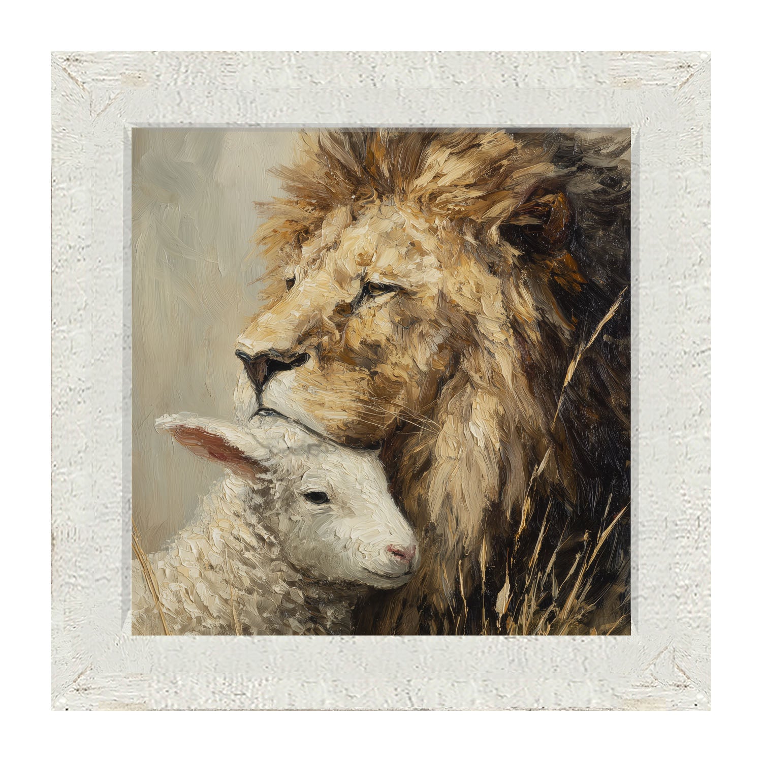 The Lion and The Lamb - At Rest - Framed Art