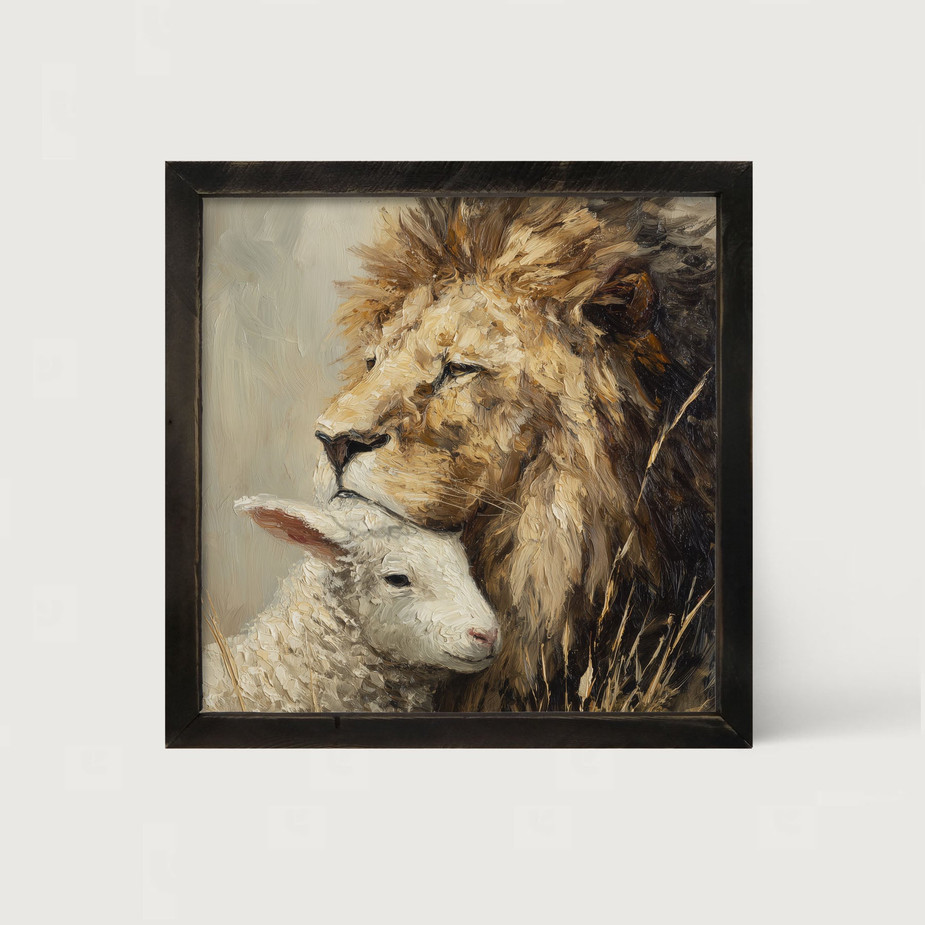 The Lion and The Lamb - At Rest - Framed Art