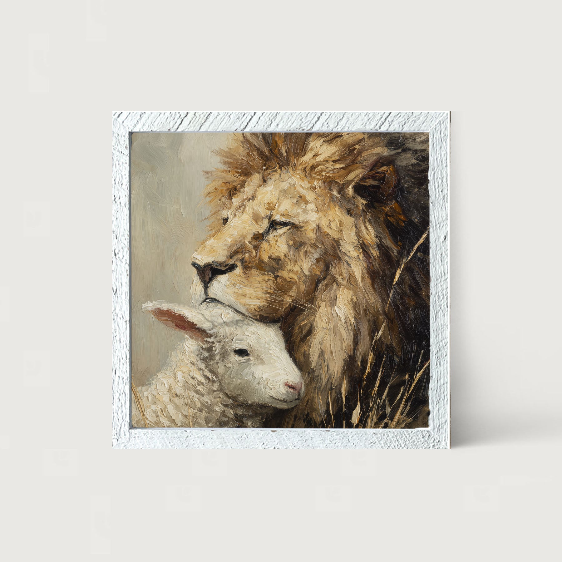 The Lion and The Lamb - At Rest - Framed Art