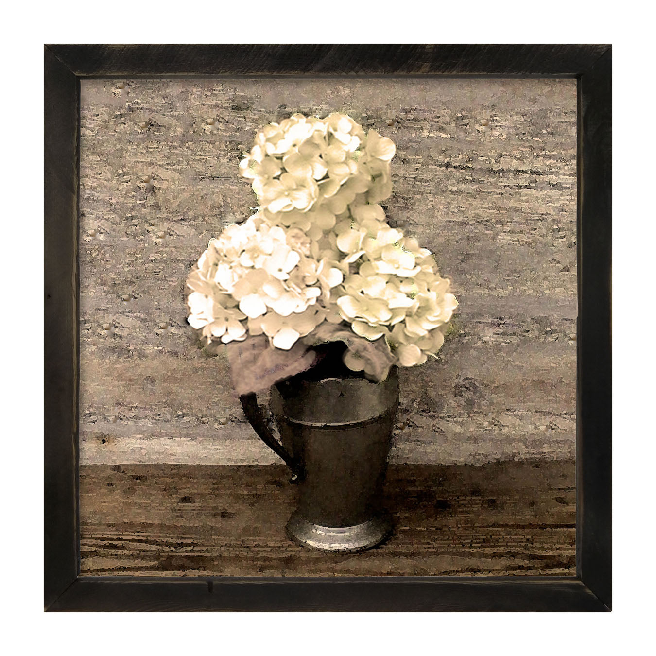 White Hydrangeas - Framed art