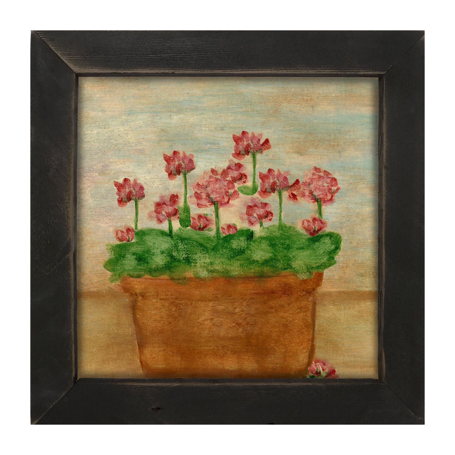 Red Geraniums - Framed art