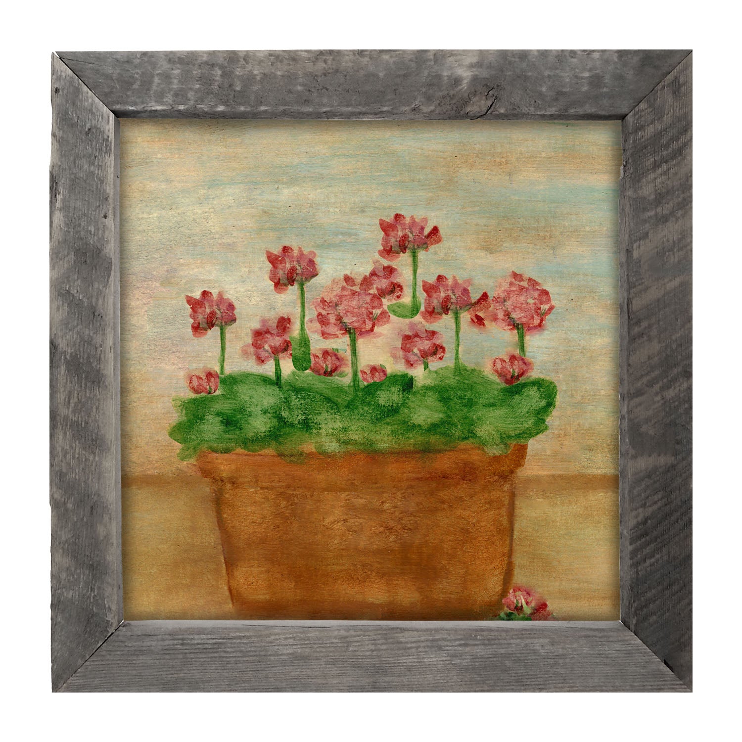 Red Geraniums - Framed art