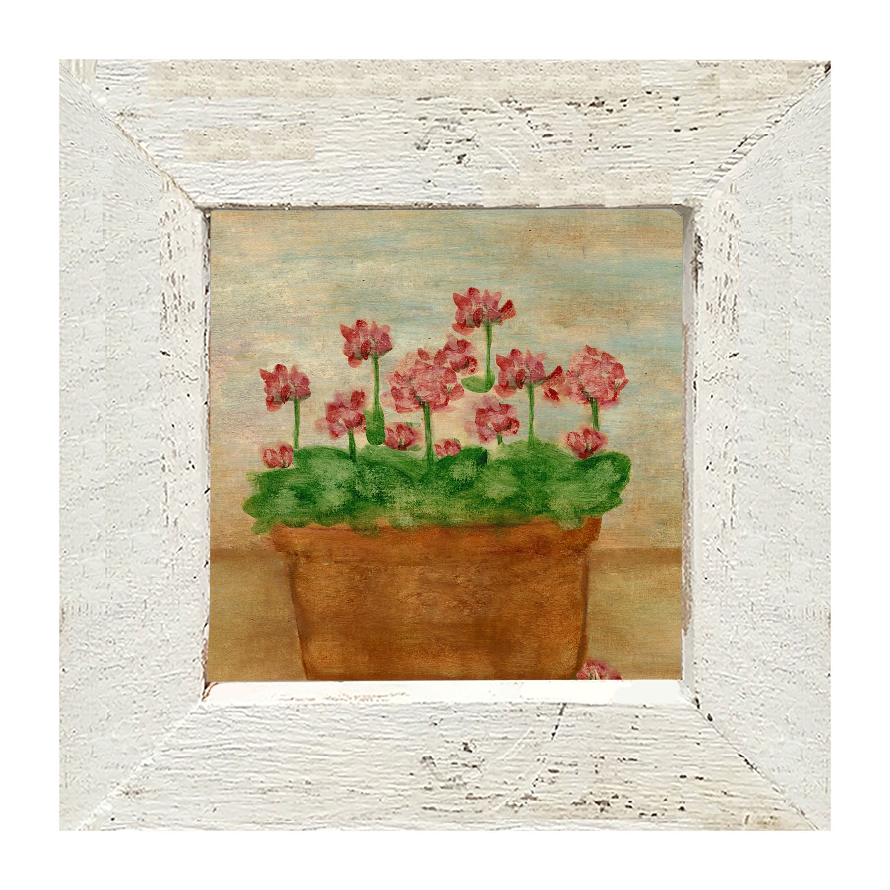 Red Geraniums - Framed art