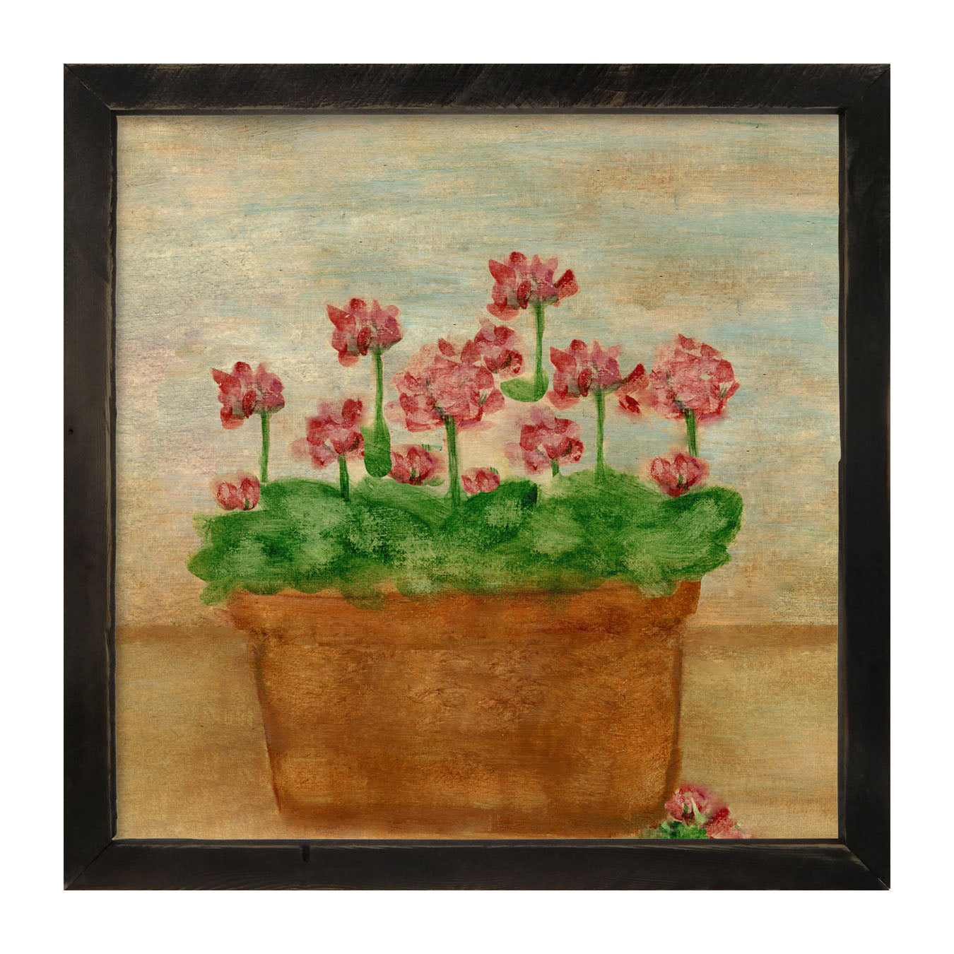 Red Geraniums - Framed art