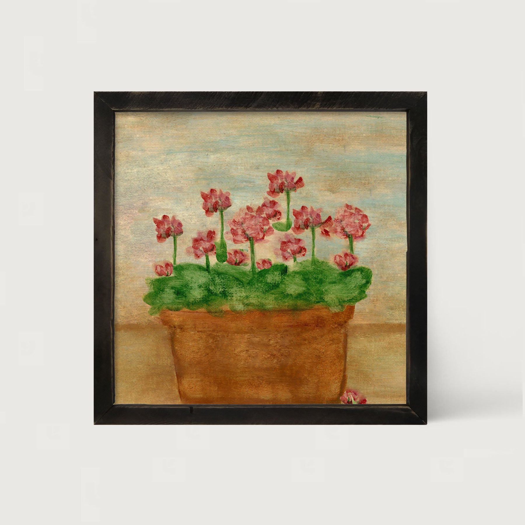 Red Geraniums - Framed art