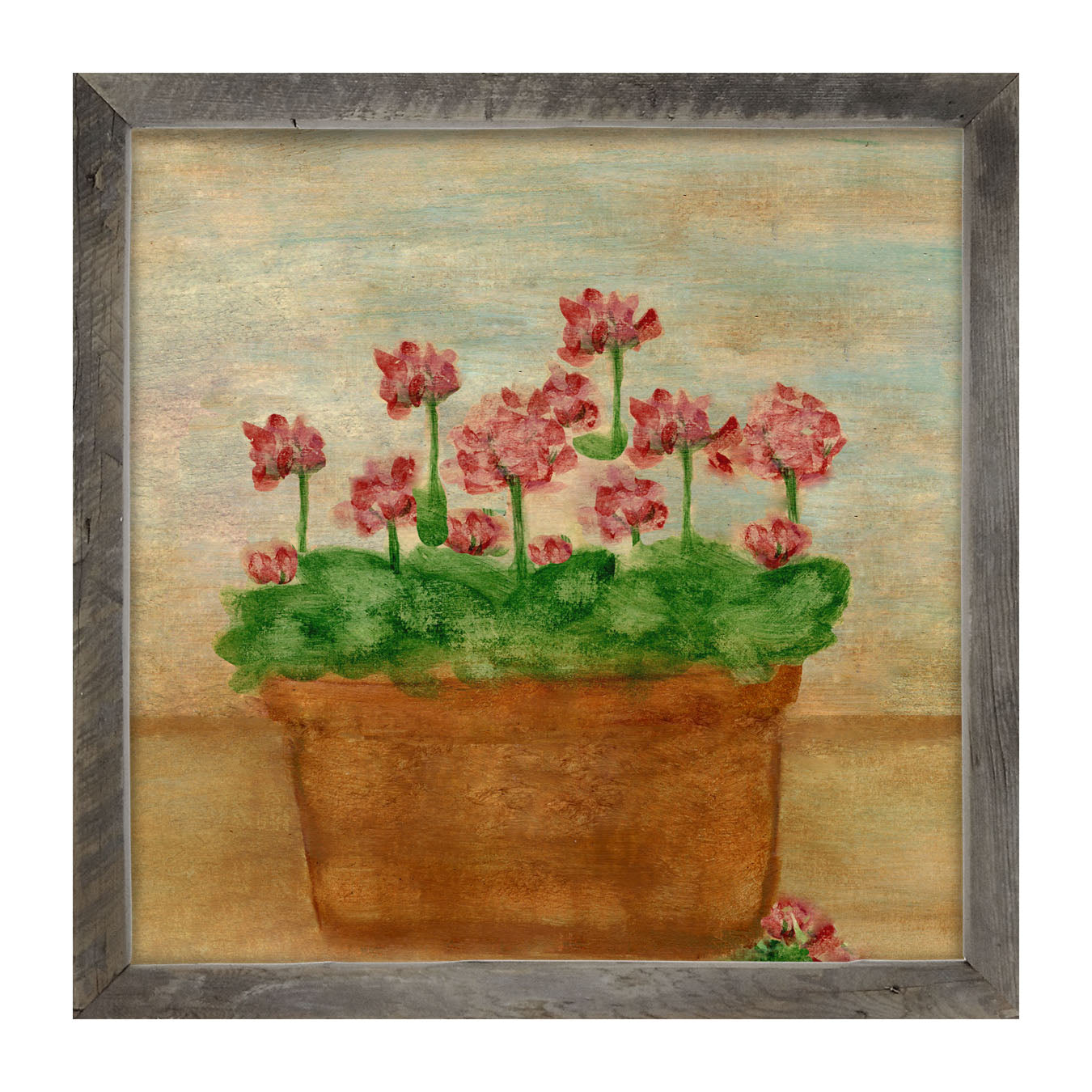 Red Geraniums - Framed art