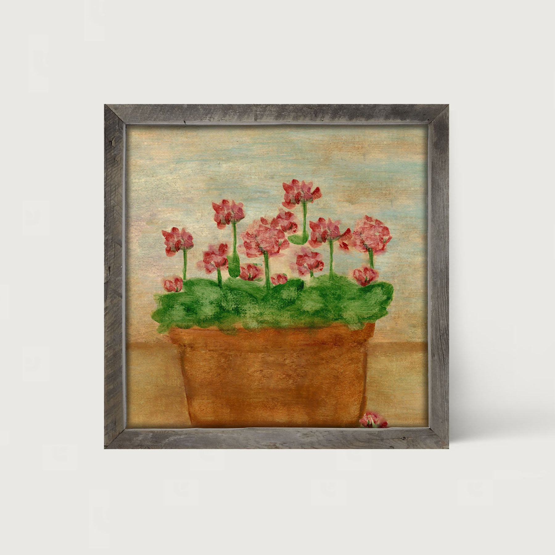 Red Geraniums - Framed art