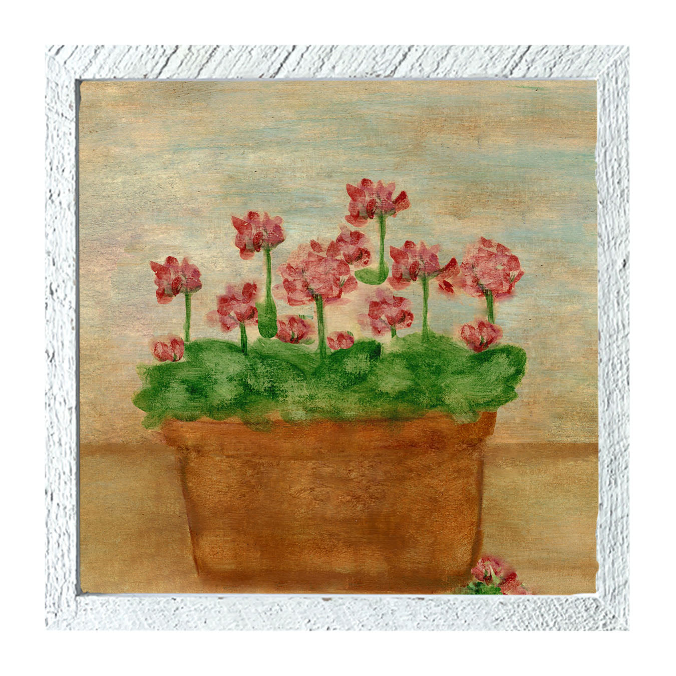 Red Geraniums - Framed art