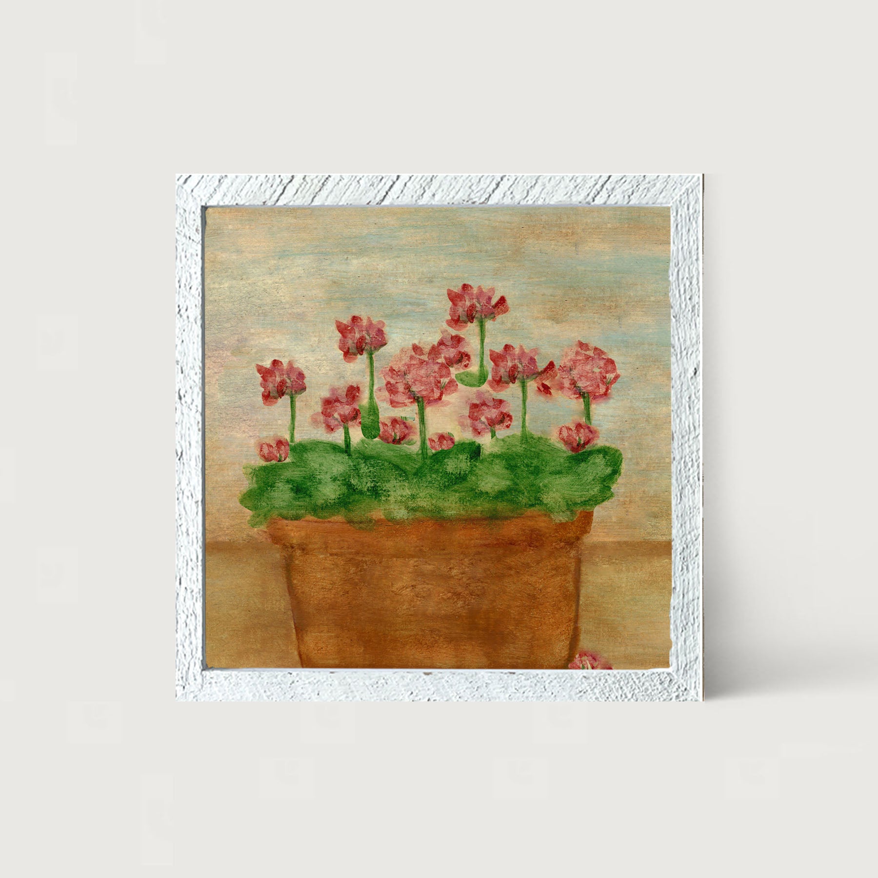 Red Geraniums - Framed art