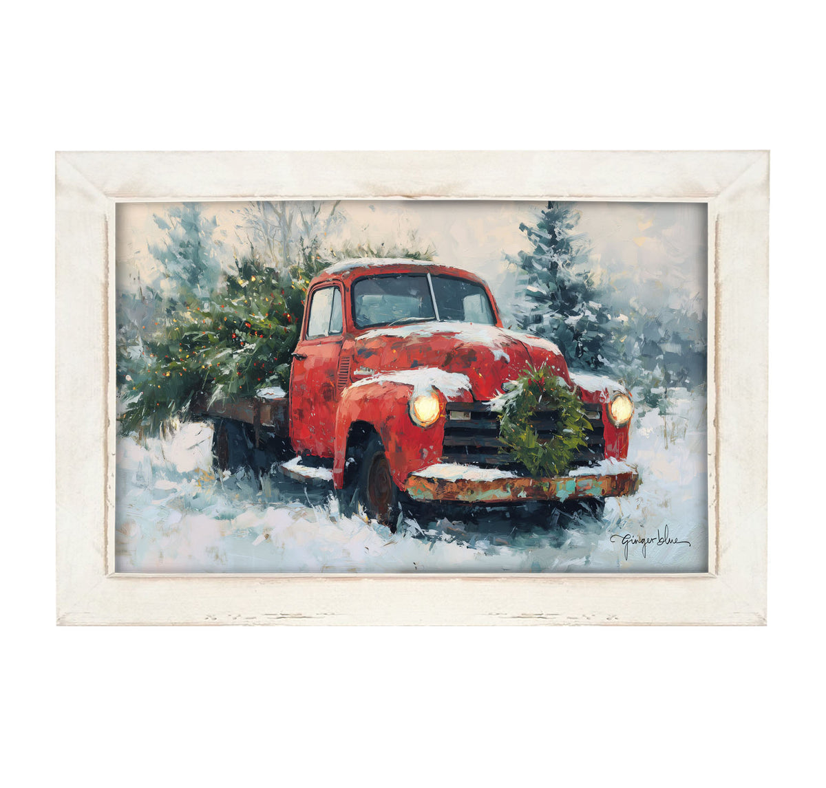 Red Christmas Truck - Framed Art