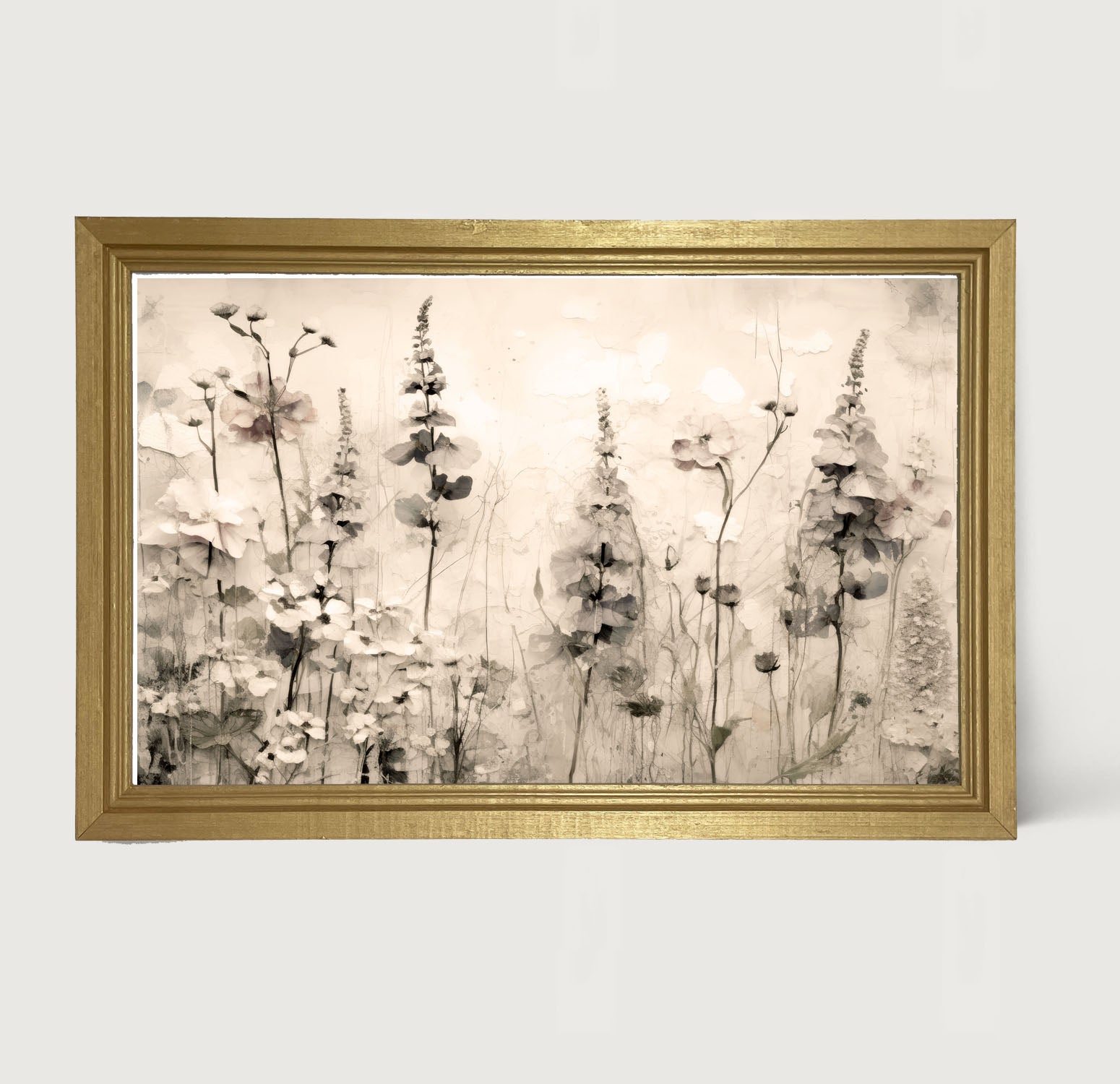 Monochrome flowers 1 - Framed art