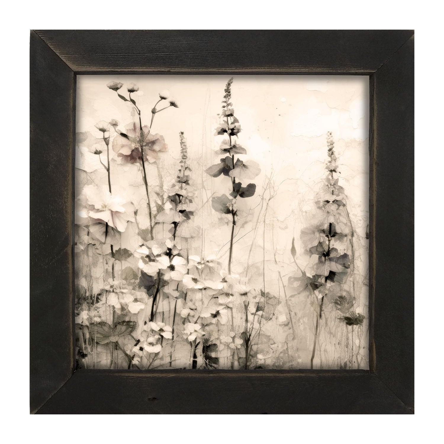 Monochrome flowers 1 - Framed art