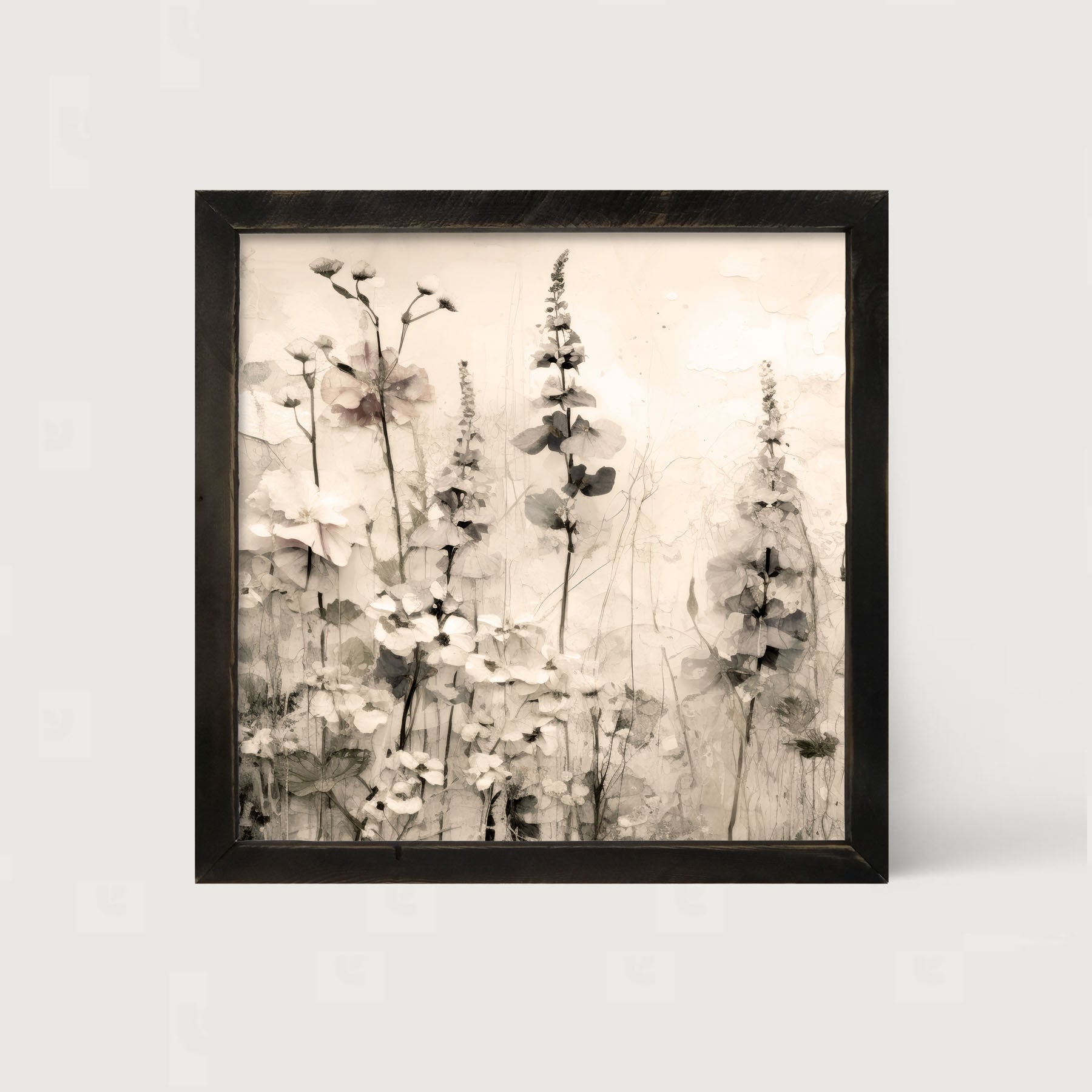 Monochrome flowers 1 - Framed art