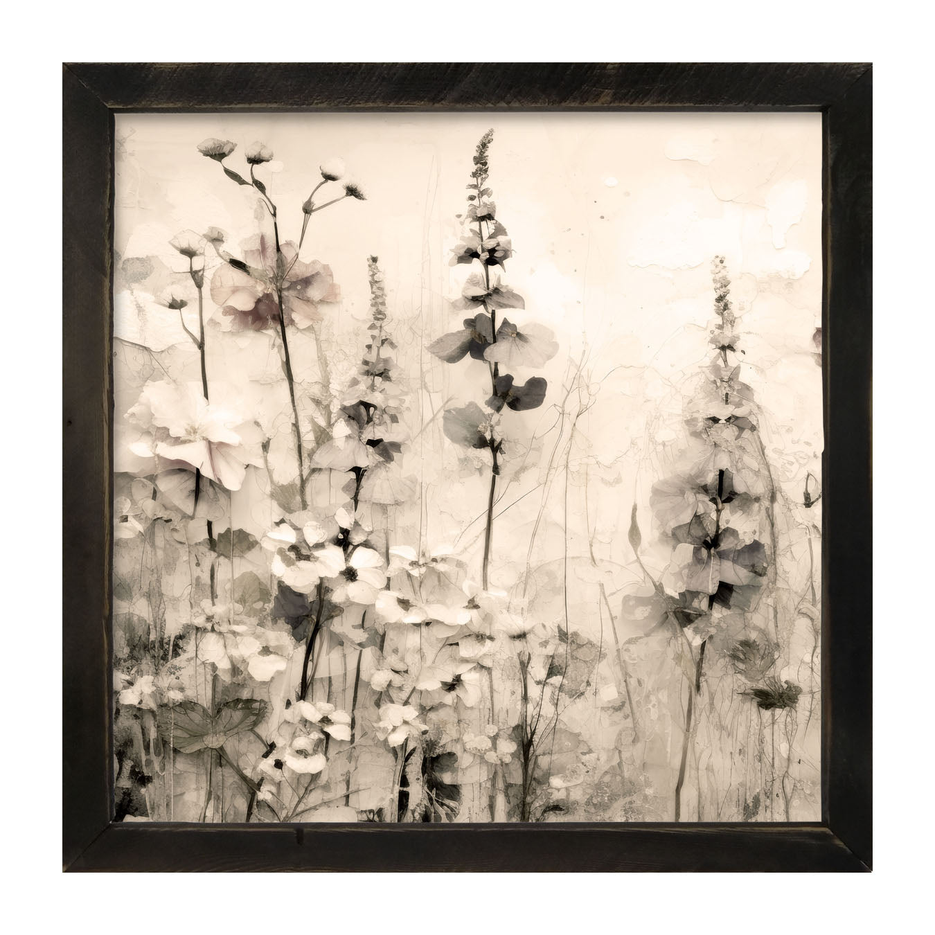 Monochrome flowers 1 - Framed art