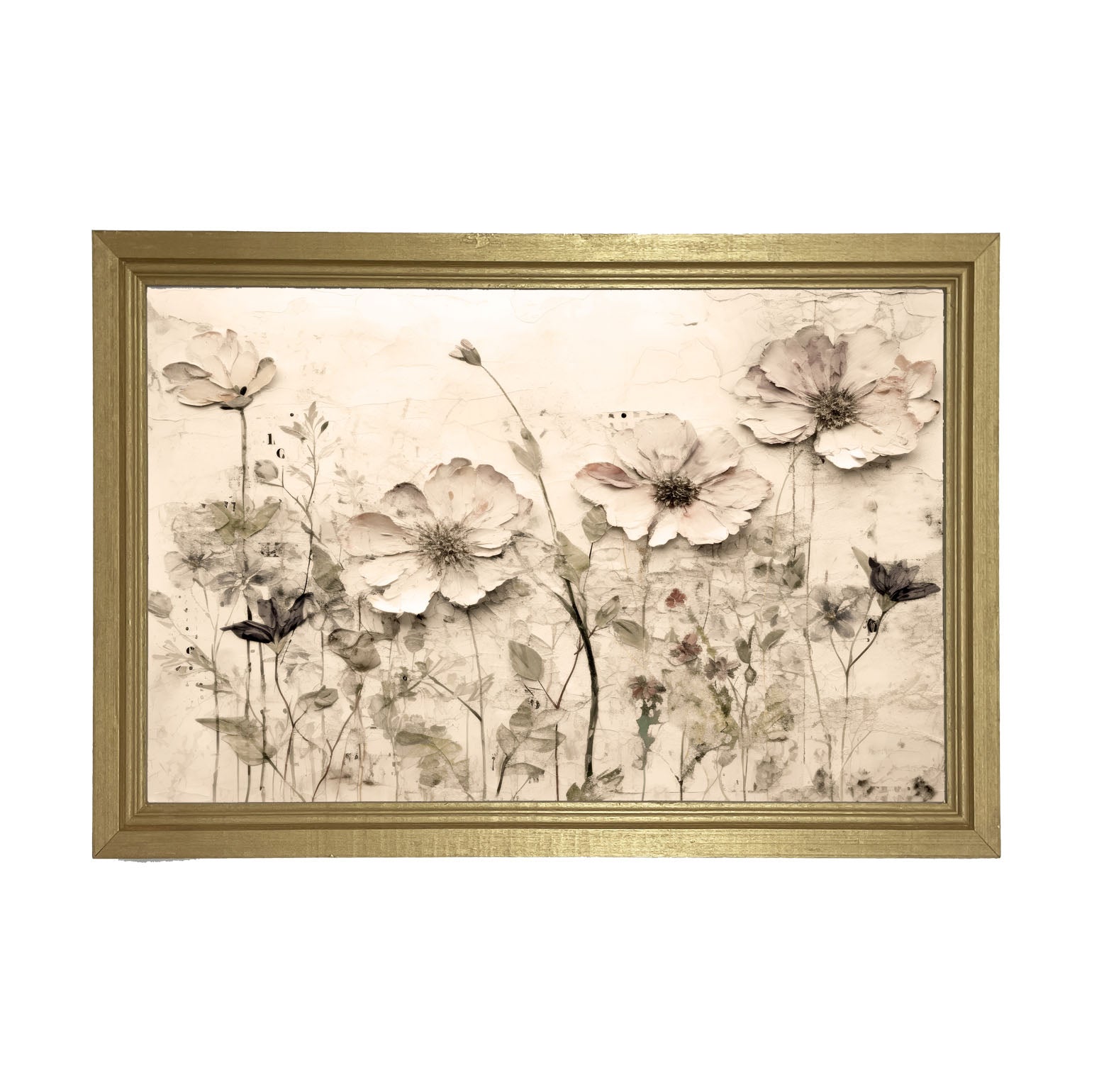 Monochrome flowers 2 - Framed art
