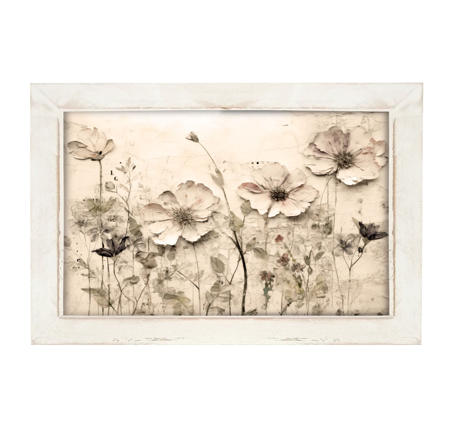 Monochrome flowers 2 - Framed art