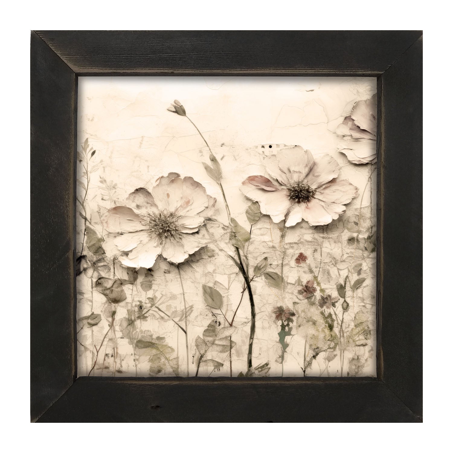 Monochrome flowers 2 - Framed art