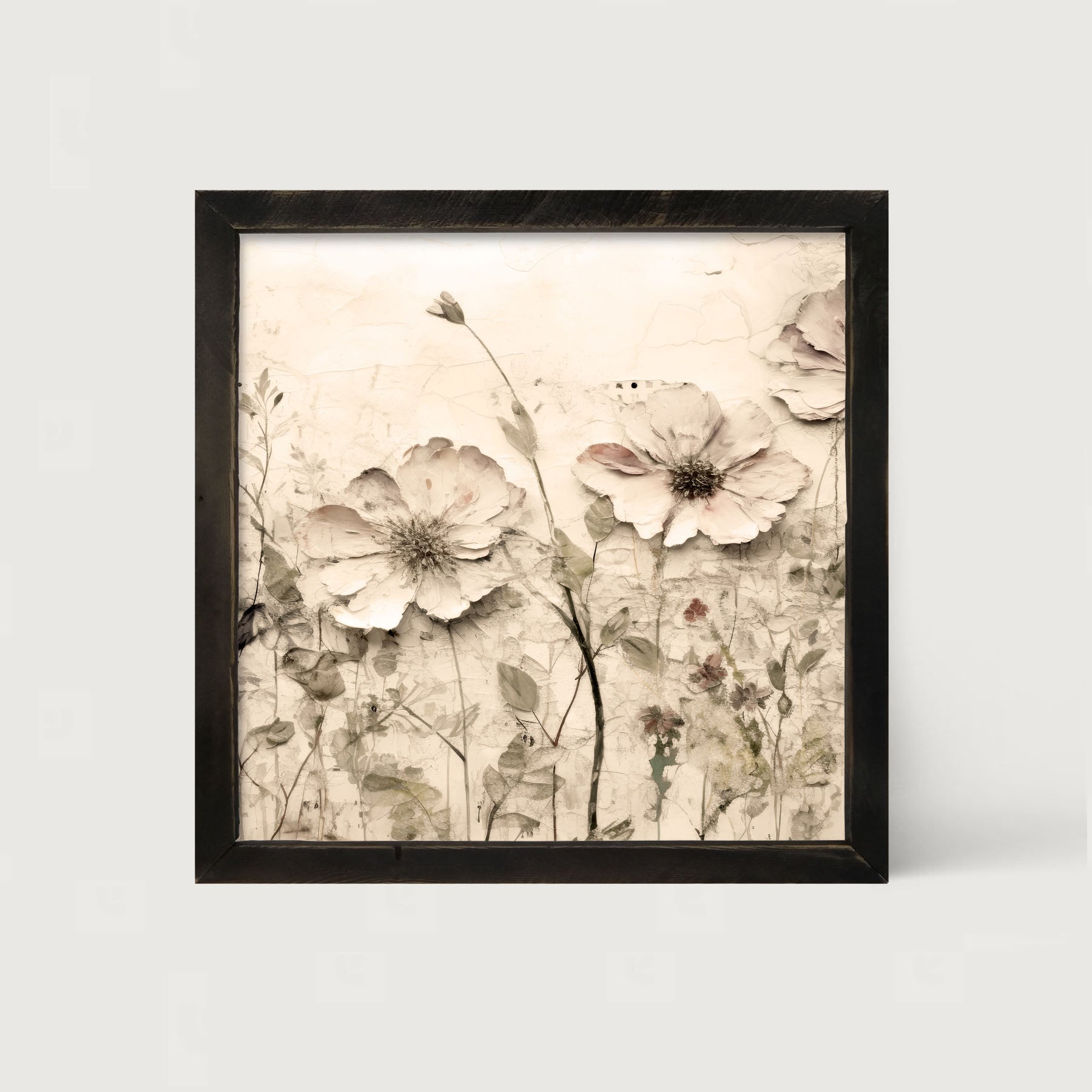 Monochrome flowers 2 - Framed art