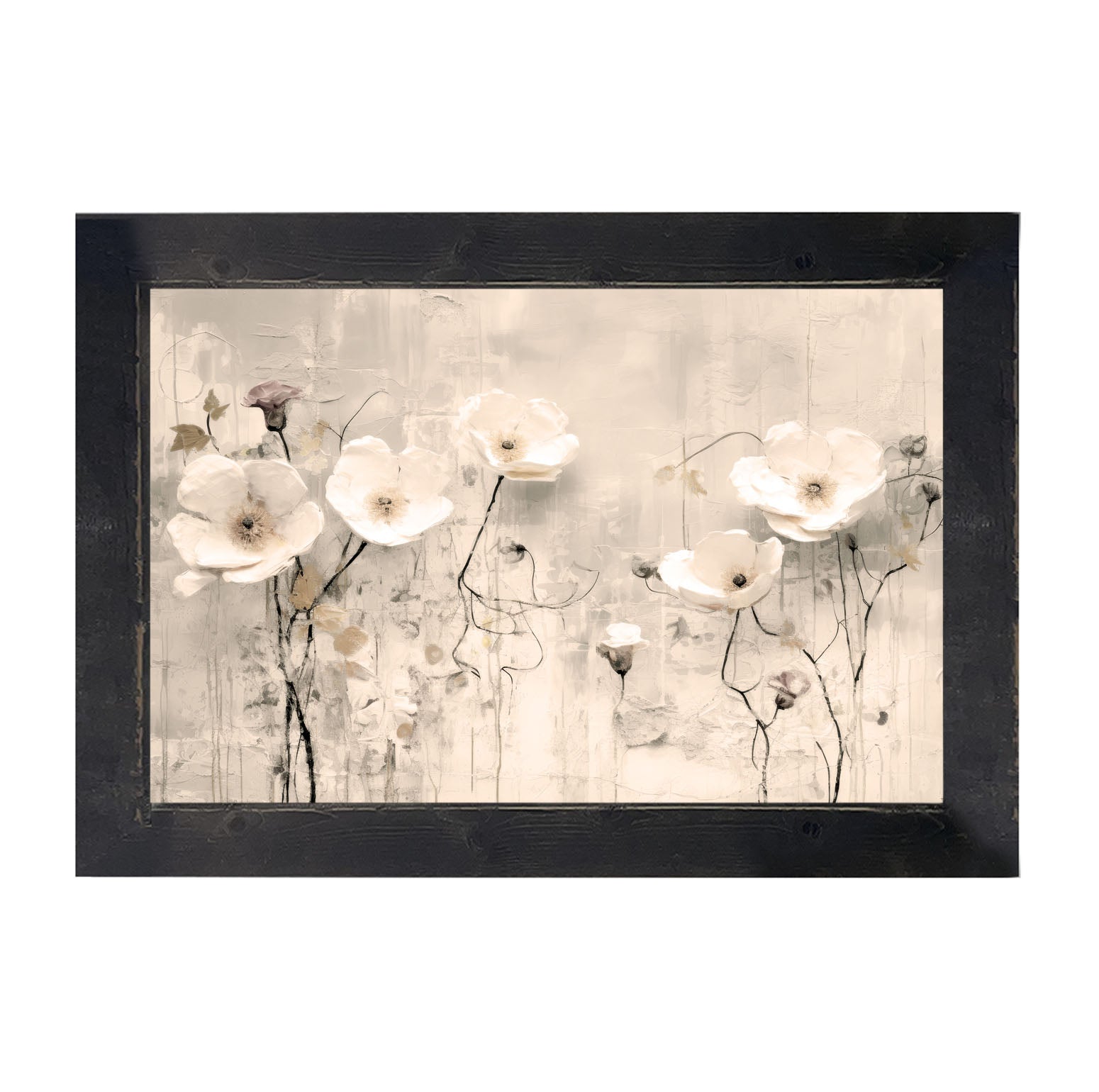 Monochrome flowers 3 - Framed art