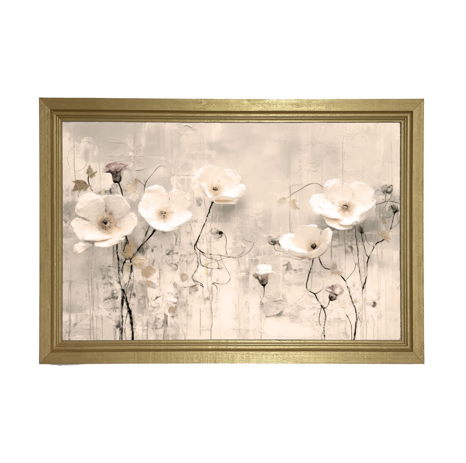 Monochrome flowers 3 - Framed art