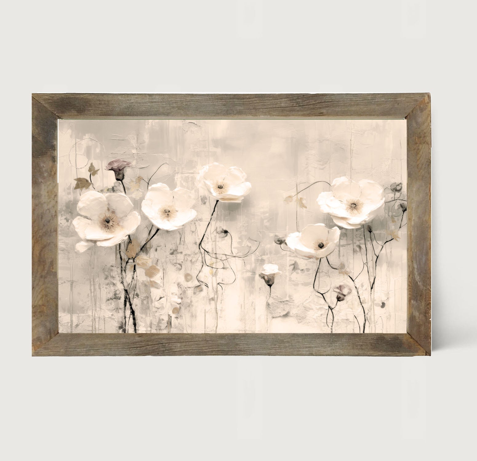 Monochrome flowers 3 - Framed art