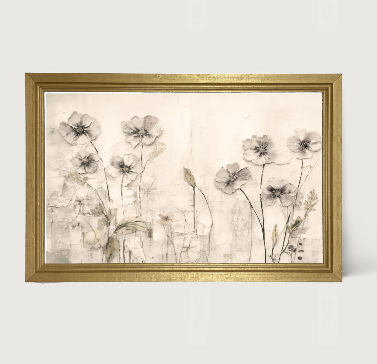 Monochrome flowers 4 - Framed art