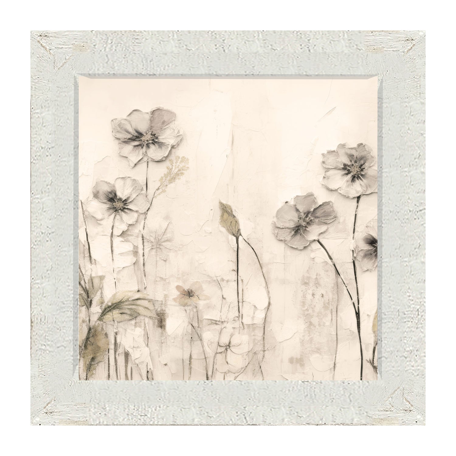 Monochrome flowers 4 - Framed art