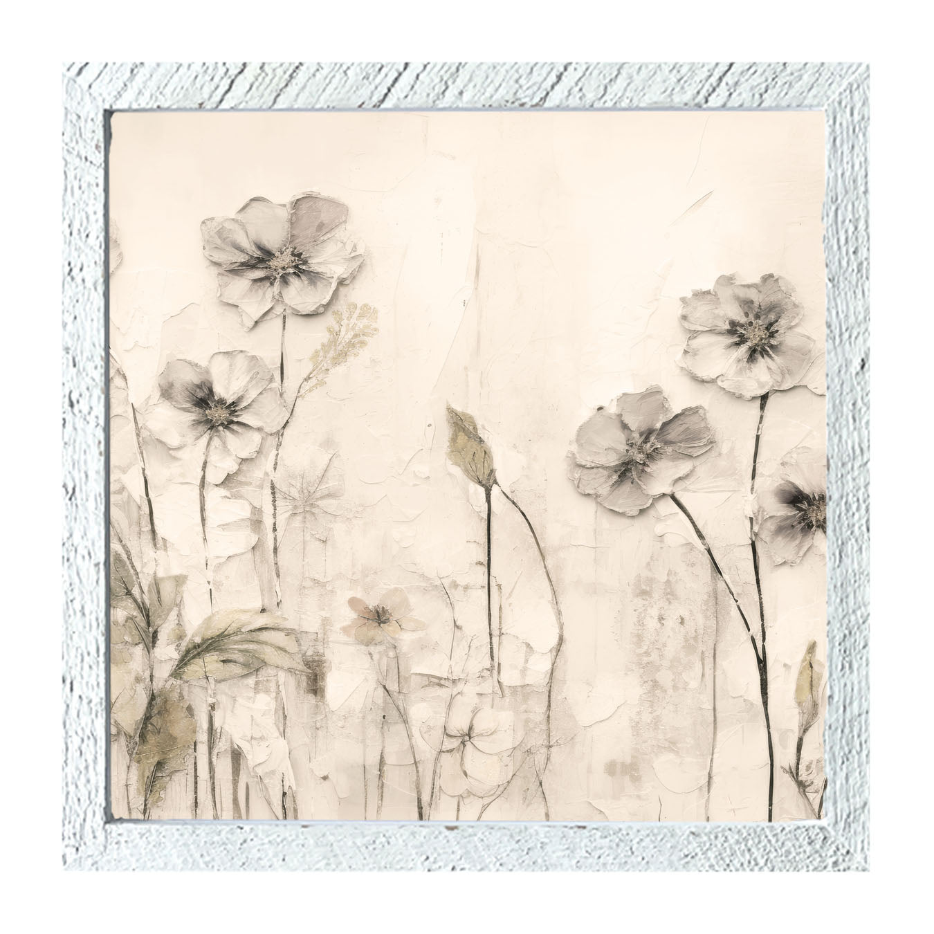 Monochrome flowers 4 - Framed art